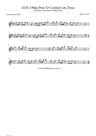 19939 Partitions - (020) Olhai Para O Cordeiro De Deus - Saxophone Alto (Mi♭)