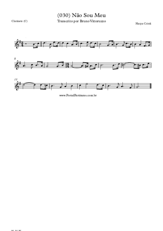 20060 शीट म्यूज़िक - (030) Não Sou Meu - सी क्लैरिनेट