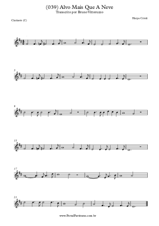 20231 Sheet music - (039) Alvo Mais Que A Neve - Clarinet (C)