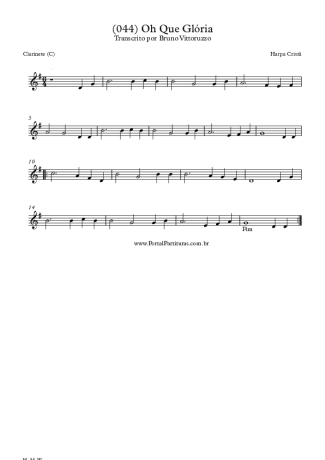 20287 Sheet music - (044) Oh Que Glória - Clarinet (C)