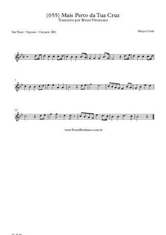 28404 Sheet music - (055) Mais Perto Da Tua Cruz - Clarinet (Bb)