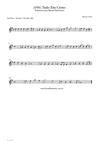 28405 Sheet music - (056) Tudo Em Cristo - Clarinet (Bb)