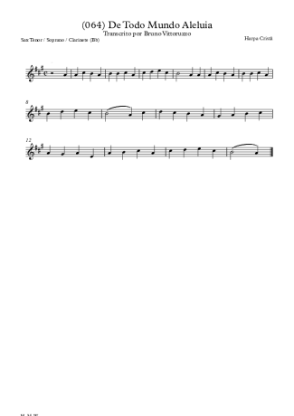 28412 Sheet music - (064) De Todo O Mundo Aleluia - Clarinet (Bb)