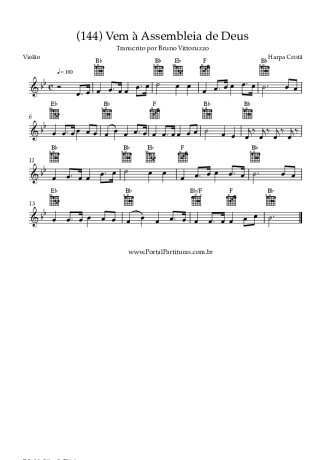 31687 Partitur - (144) Vem à Assembleia De Deus - Gitar Akustik