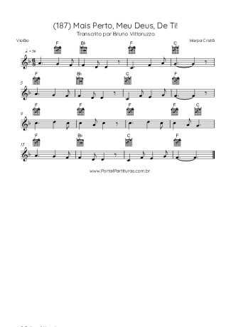 32965 Noter - (187) Mais Perto Meu Deus De Ti - Akustisk Gitarr