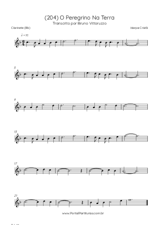 33160 Sheet music - (204) O Peregrino Na Terra - Clarinet (Bb)