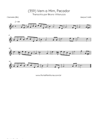 42998 Sheet music - (359) Vem A Mim Pecador - Clarinet (Bb)