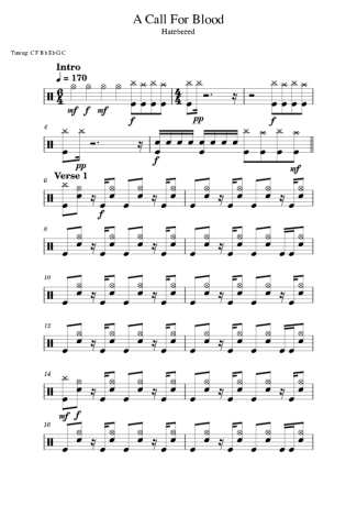 40460 Sheet music - A Call For Blood - Drums