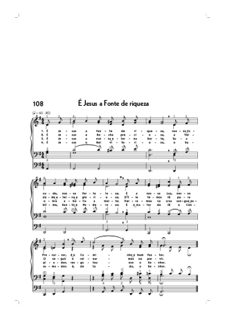 18751 Sheet music - (108) É Jesus A Fonte De Riqueza - Organ