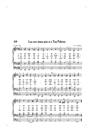 18762 Partitura - (119) Luz Aos Meus Pés É A Tua Palavra - Órgano