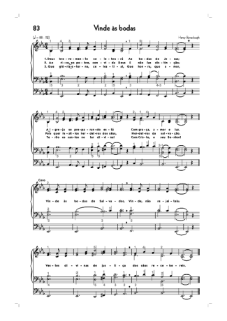 18726 Partitur - (83) Vinde Às Bodas - Organ