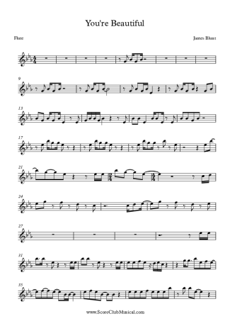 7977 Sheet music - You´re beautiful - Flute