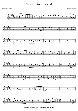 882 Partitura - You´ve Got a Friend - Saxofón Alto (Mi♭)