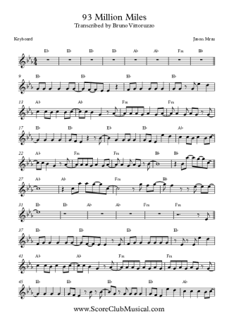 8602 Partitura - 93 Million Miles - Teclado