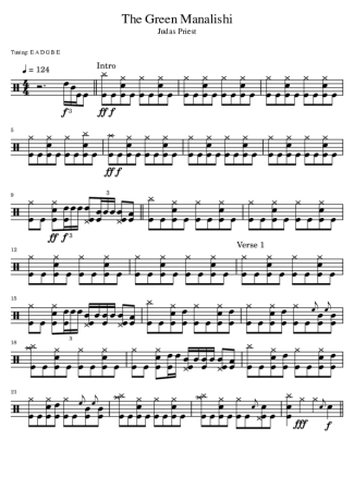 38319 Sheet music - The Green Manalishi - Drums