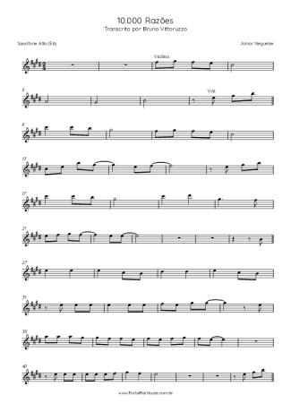 30398 Sheet music - 10000 Razões - Alto Saxophone