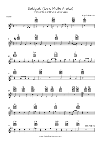 25531 Spartiti - Sukiyaki (Ue O Muite Aruko) - Chitarra Acustica