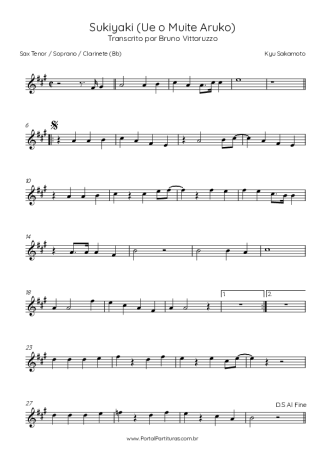 28661 Spartiti - Sukiyaki (Ue O Muite Aruko) - Clarinetto (Si♭)