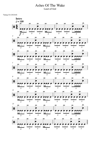 39304 Sheet music - Ashes Of The Wake - Drums