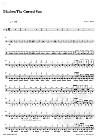 8895 Sheet music - Blacken The Cursed Sun - Drums