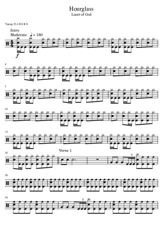 38323 Sheet music - Hourglass - Drums