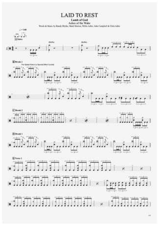 35300 Sheet music - Laid To Rest - Drums