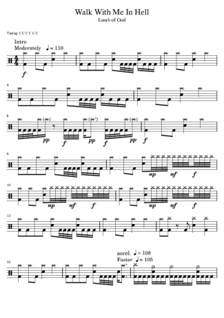38068 Sheet music - Walk With Me In Hell - Drums