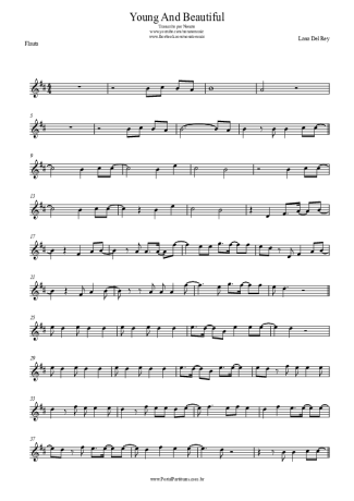 24930 Sheet music - Young And Beautiful - Flute