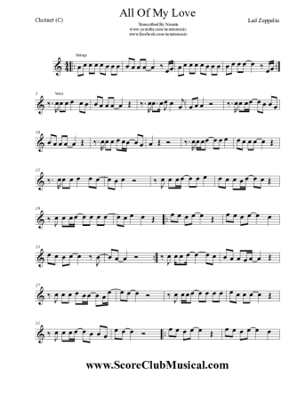 5609 Sheet music - All My Love - Clarinet (C)