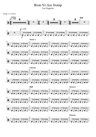 43687 Sheet music - Bron Yr Aur Stomp - Drums