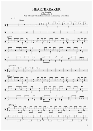 34643 Sheet music - Heartbreaker - Drums