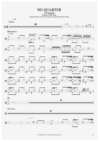 33833 Sheet music - No Quarter - Drums