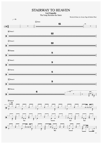 34373 Sheet music - Stairway To Heaven (Live) - Drums