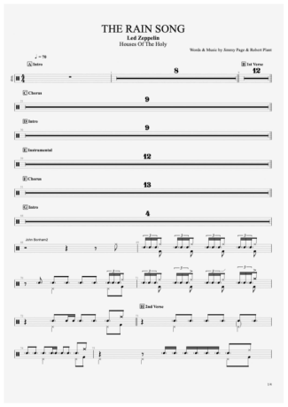 34724 Sheet music - The Rain Song (brushes) - Drums