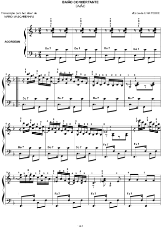 1937 Sheet music - Baião Concertante - Accordion