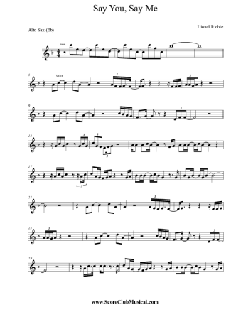 1825 Sheet music - Say You, Say Me - Alto Saxophone