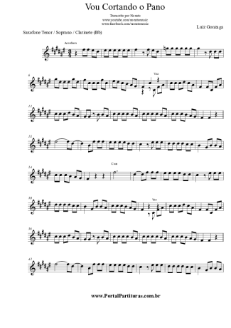 3325 Sheet music - Vou Cortando O Pano - Tenor Saxophone Soprano (Bb)