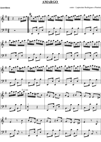 1843 Sheet music - Cevando o Amargo - Accordion