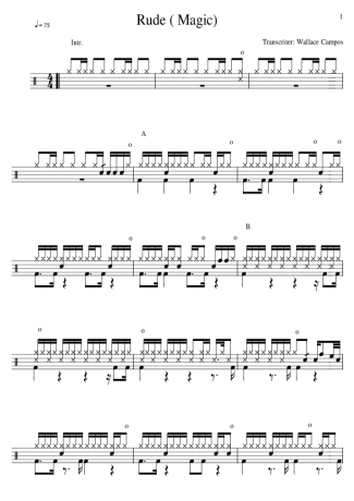 6500 Sheet music - Rude - Drums