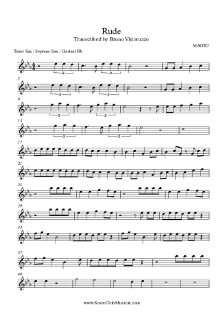 8021 Sheet music - Rude - Tenor Saxophone Soprano (Bb)