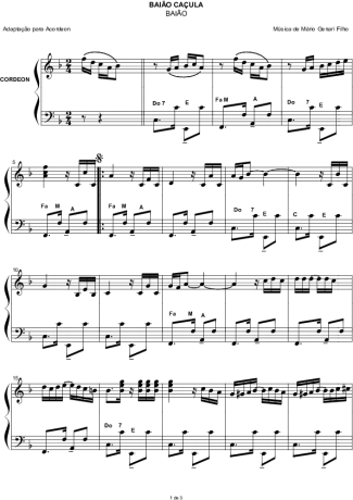 1940 Sheet music - Baião Caçula - Accordion