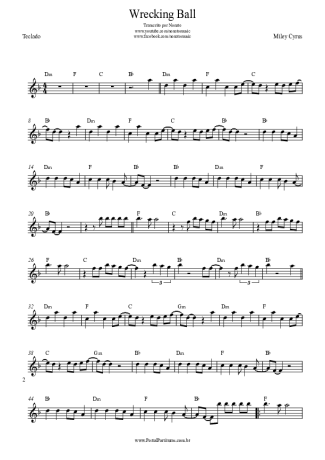 25022 Noten - Wrecking Ball - Keys