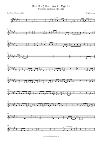 33947 Partitura - (I´ve Had) The Time Of My Life - Saxofone Tenor Soprano (Bb)