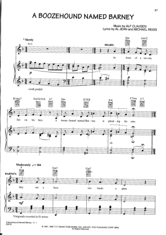 23568 Partitura - A Boozehound Named Barney (The Simpsons) - Piano
