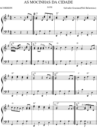 1844 Sheet music - As Mocinhas da Cidade - Accordion