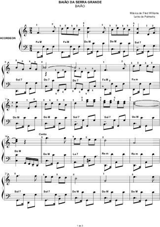 2020 Sheet music - Baião da Serra Grande - Accordion