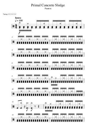 39351 Sheet music - Primal Concrete Sledge - Drums