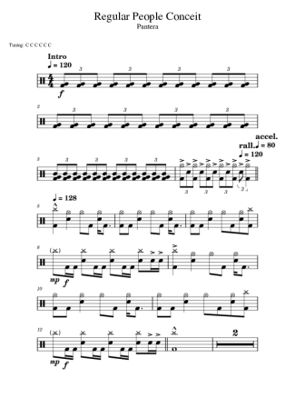 40371 Sheet music - Regular People Conceit - Drums