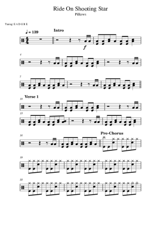 40040 Noten - Ride On Shooting Star - Schlagzeug