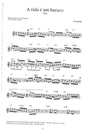 16762 Sheet music - A Vida É Um Buraco - Small Guitar